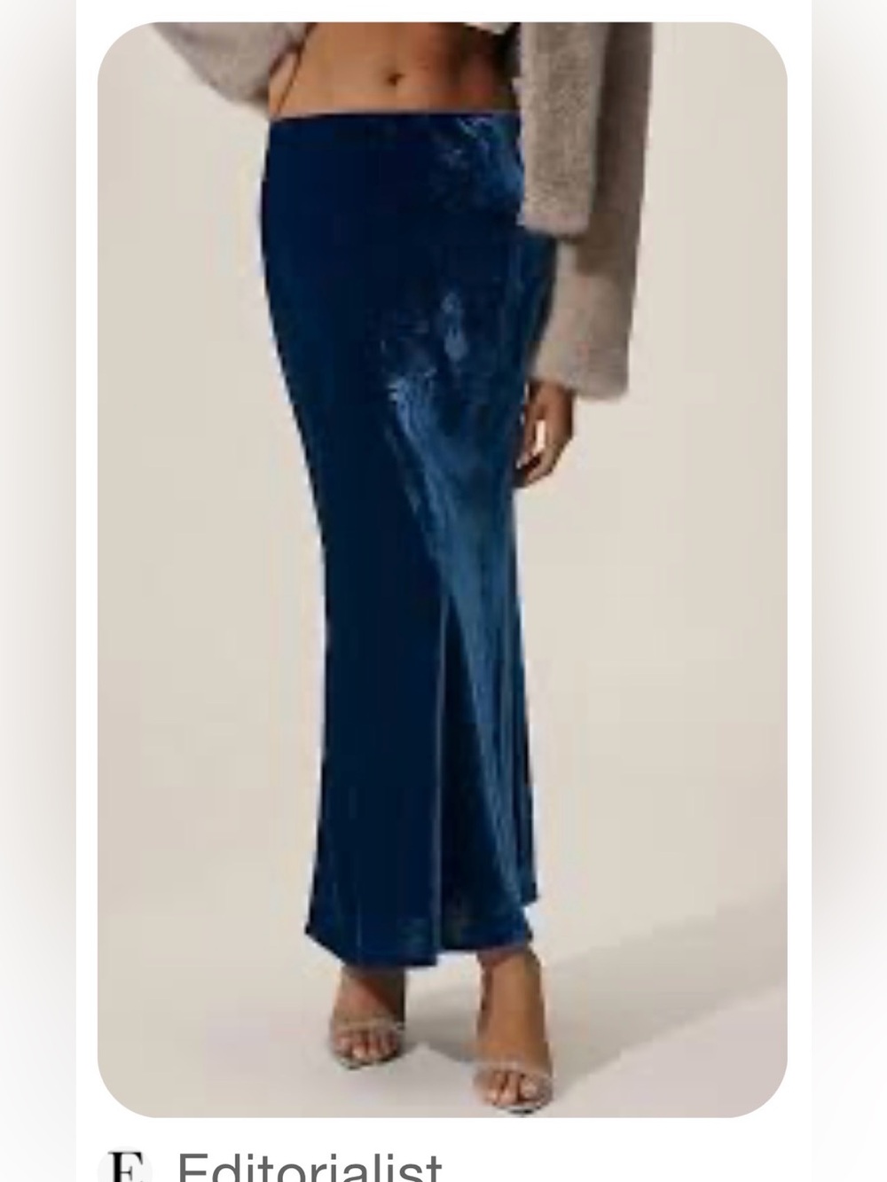 Anthropologie Blue Velvet A-Line Women's Skirt Small